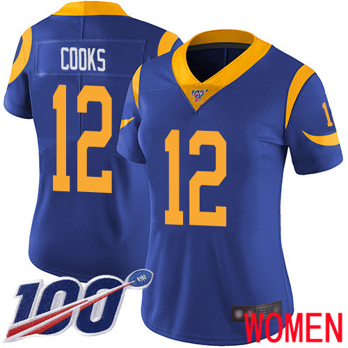 Los Angeles Rams Limited Royal Blue Women Brandin Cooks Alternate Jersey NFL Football 12 100th Season Vapor Untouchable